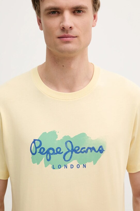 Бавовняна футболка Pepe Jeans жовтий PM509959