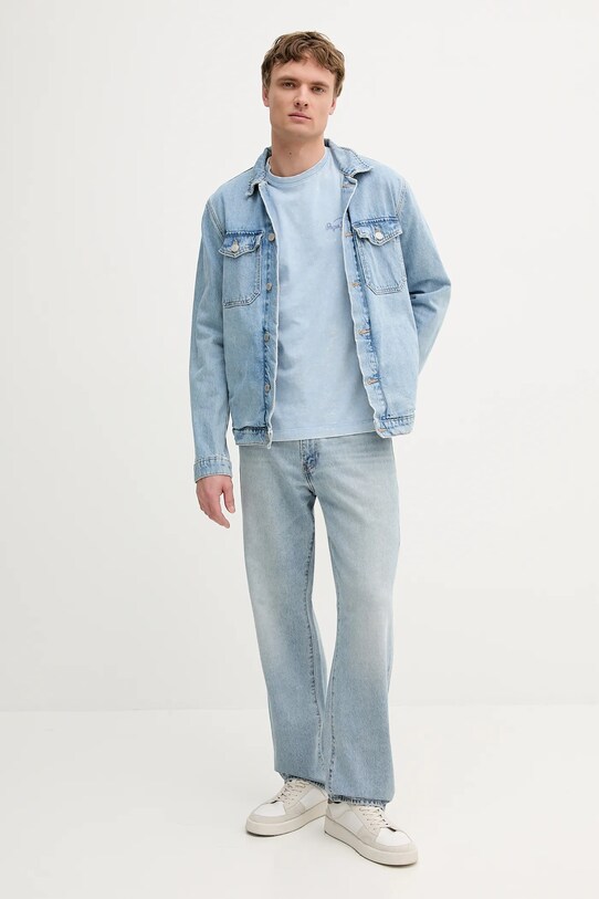 Pepe Jeans t-shirt bawełniany PM509960 niebieski AW25