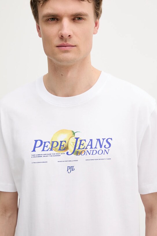 Bavlnené tričko Pepe Jeans biela PM509964