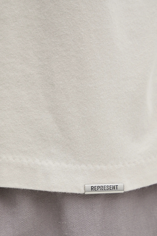 Represent t-shirt bawełniany Script Logo MLM100026 beżowy