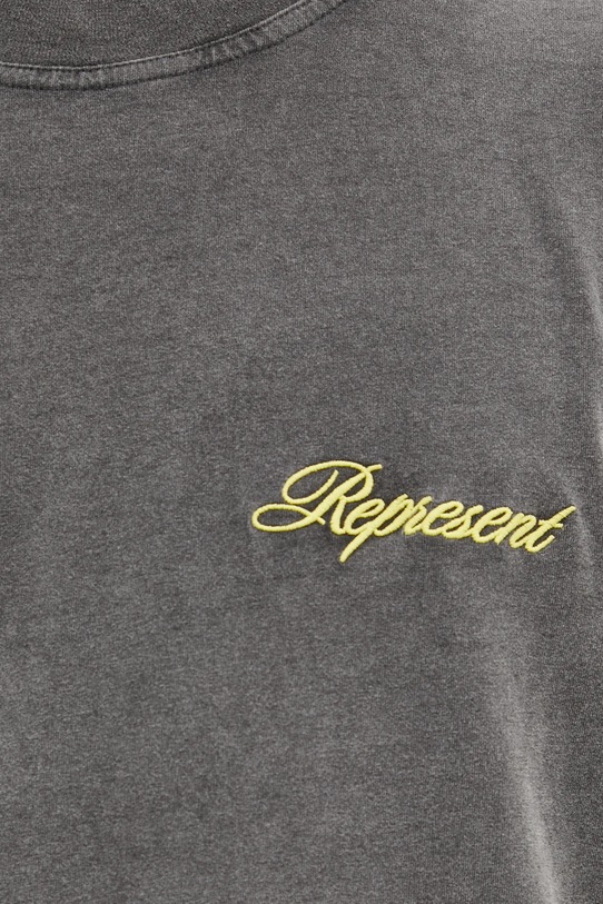 Represent t-shirt bawełniany Script Logo szary MLM100026