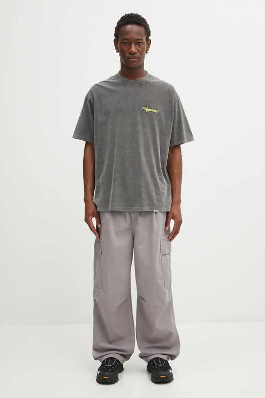 Represent t-shirt bawełniany Script Logo MLM100026 szary