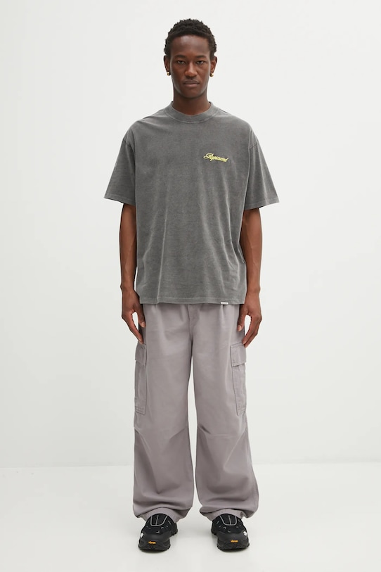 Represent t-shirt bawełniany Script Logo MLM100026 szary