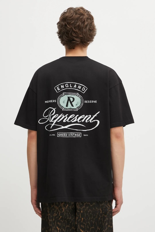 Represent t-shirt bawełniany Grand Vintage Hand Drawn nadruk czarny MLM100450