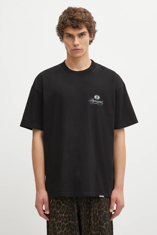 Odzież Represent t-shirt bawełniany Grand Vintage Hand Drawn MLM100450 czarny