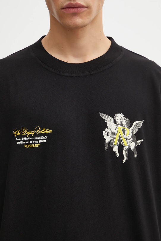 Represent t-shirt bawełniany Legacy Cherubs czarny MLM100369