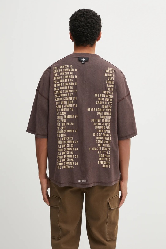Represent t-shirt dwustronny Reversible Living Legacy Tour brązowy MLM100176