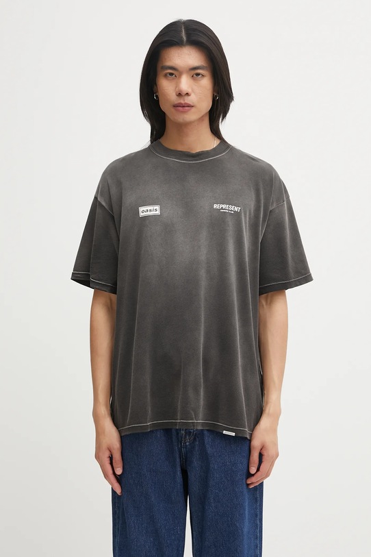 Odzież Represent t-shirt bawełniany Oasis Owners Club OCM100009 szary