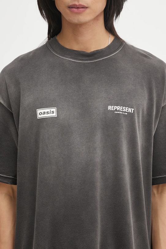Represent t-shirt bawełniany Oasis Owners Club szary OCM100009