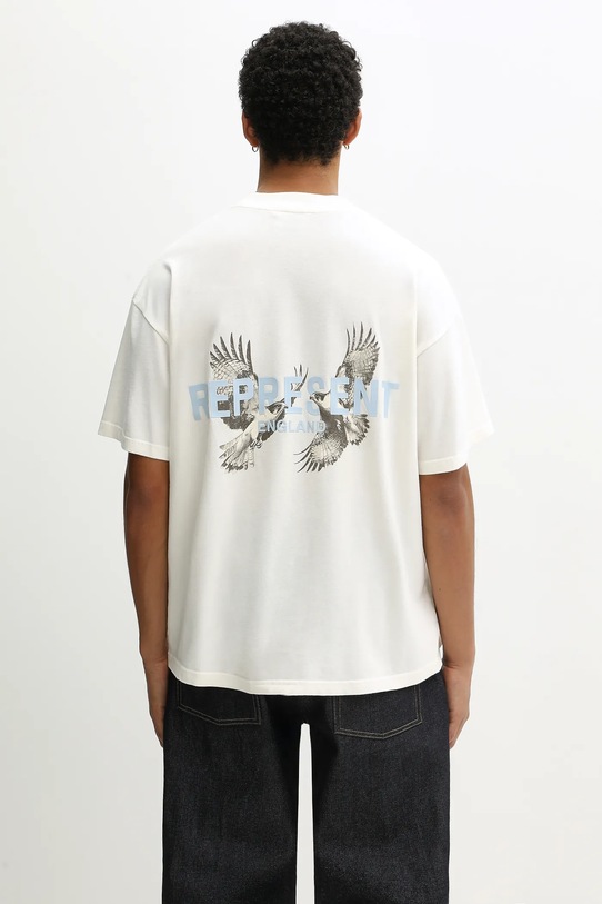 Βαμβακερό μπλουζάκι Represent Legacy Falcon χαλαρό μπεζ MLM100735