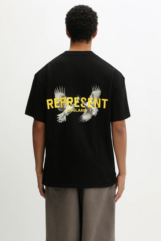 Represent t-shirt bawełniany Legacy Falcon wzorzyste czarny MLM100735