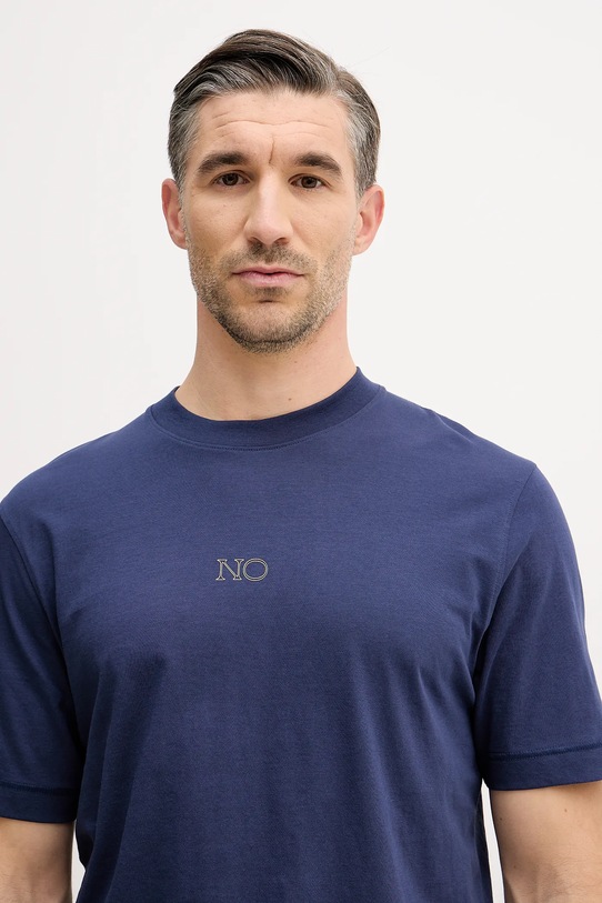 Sisley t-shirt bawełniany granatowy 3I1XS104O