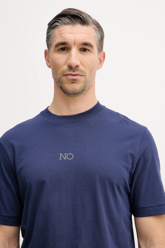 Sisley t-shirt bawełniany granatowy 3I1XS104O