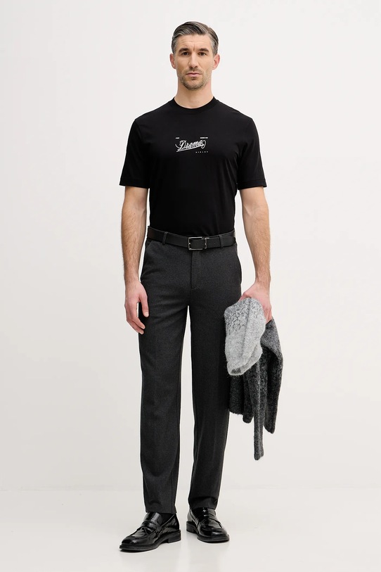 Sisley t-shirt bawełniany 3I1XS104O czarny AW25