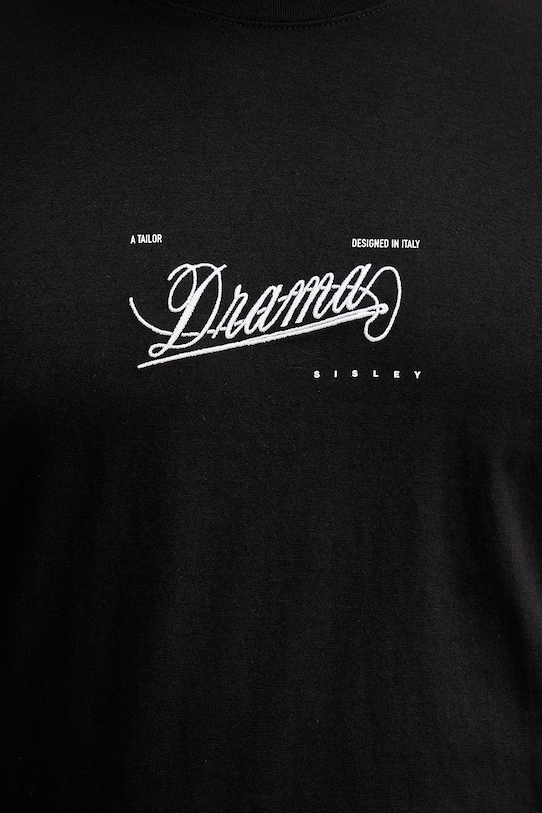 Sisley t-shirt bawełniany 3I1XS104O czarny