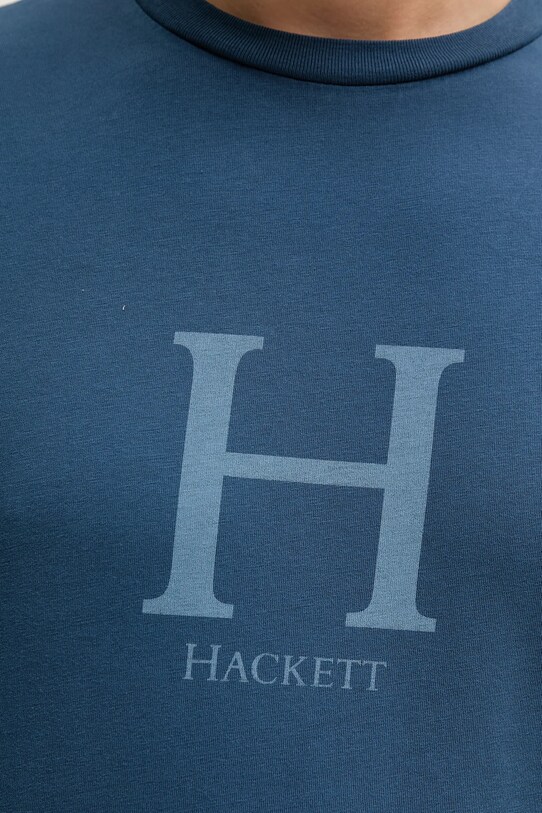 Bavlnené tričko Hackett London HM5000002 modrá