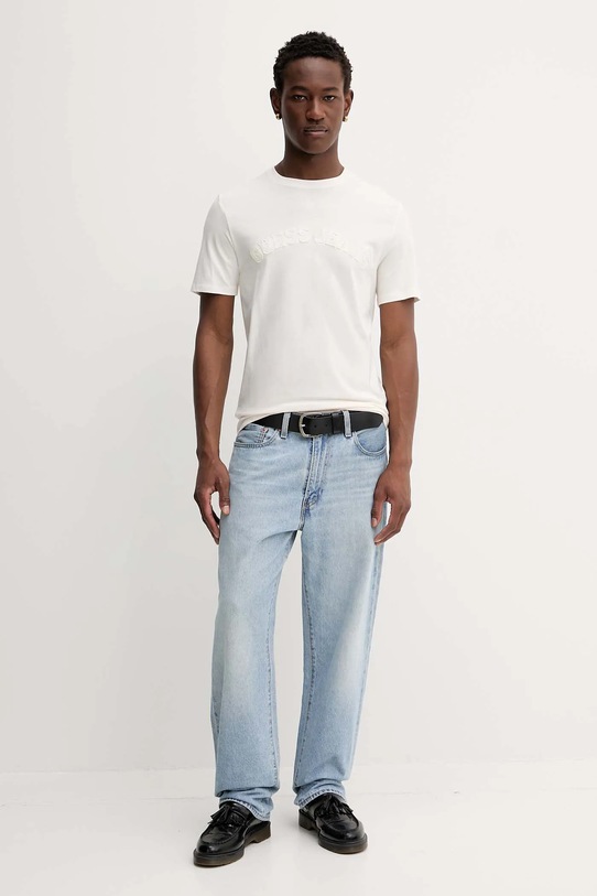 Бавовняна футболка Guess Jeans M5YI05.K8HM0 бежевий AW25