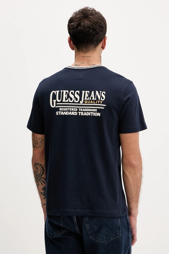 Odzież Guess Jeans t-shirt bawełniany M5YI09.K8FQ4 granatowy