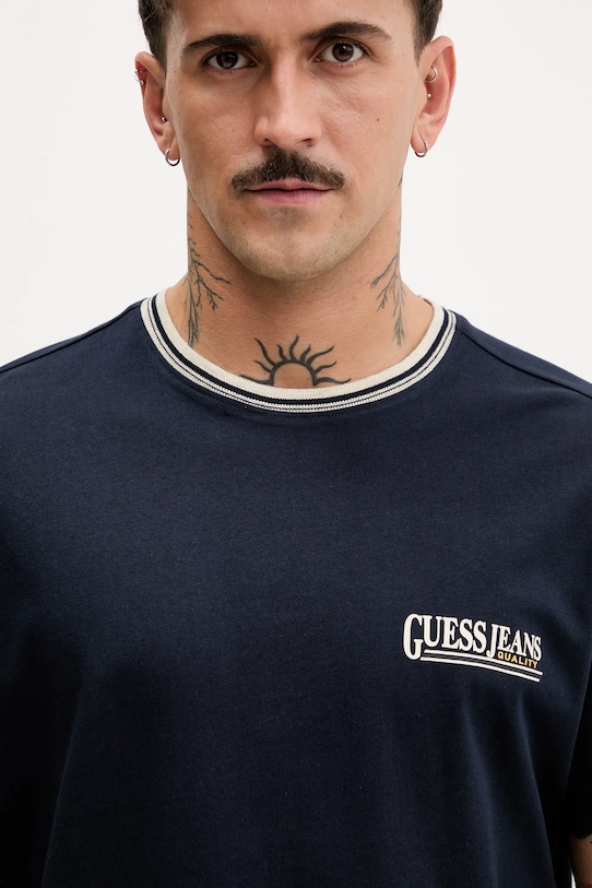 Guess Jeans t-shirt bawełniany granatowy M5YI09.K8FQ4