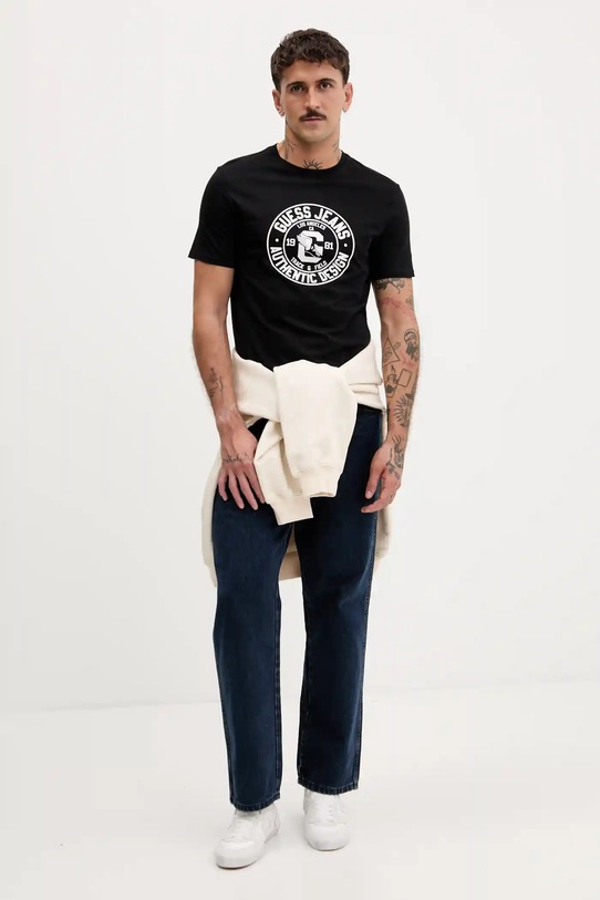 Guess Jeans t-shirt bawełniany M5YI29.K8HM0 czarny AW25