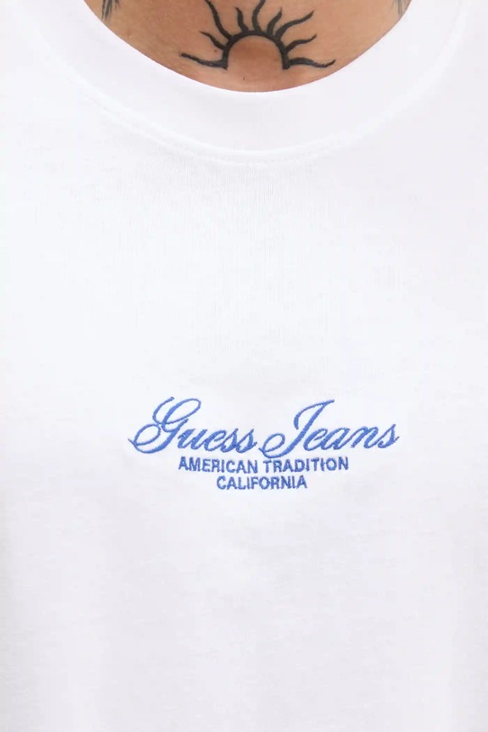 Bombažna kratka majica Guess Jeans bela M5YI61.K8FQ4