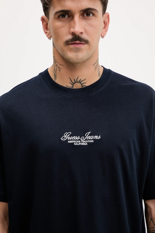 Îmbrăcăminte Guess Jeans tricou din bumbac M5YI61.K8FQ4 bleumarin