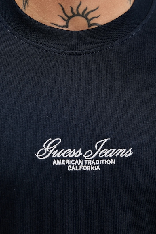 Guess Jeans tricou din bumbac bleumarin M5YI61.K8FQ4