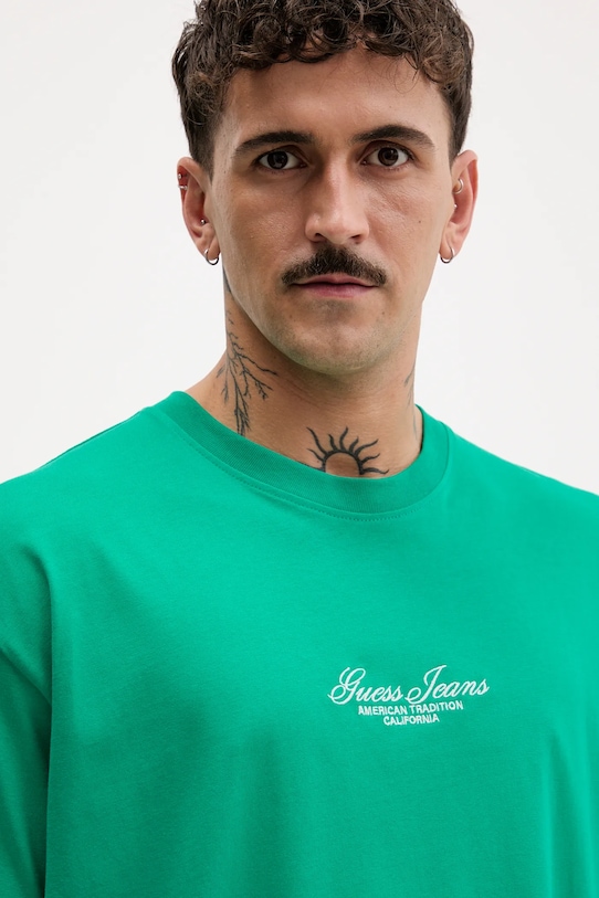 Одежда Хлопковая футболка Guess Jeans M5YI61.K8FQ4 зелёный