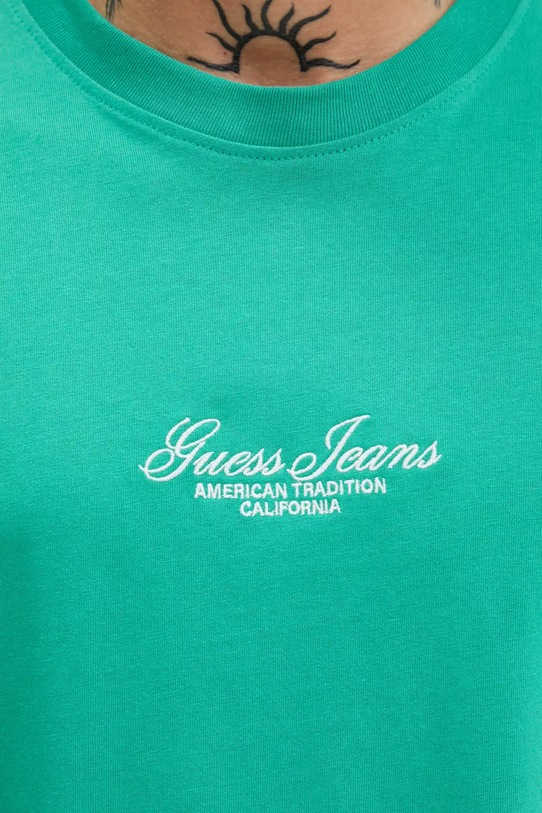 Bombažna kratka majica Guess Jeans zelena M5YI61.K8FQ4