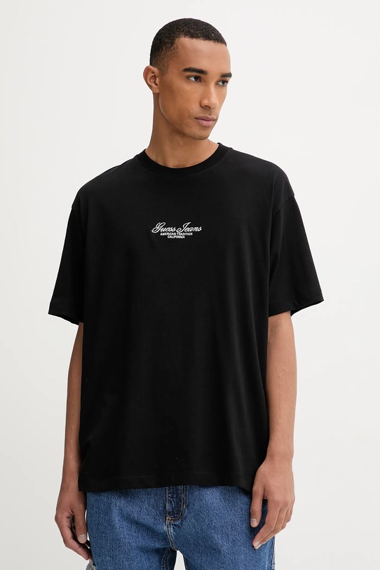 Бавовняна футболка Guess Jeans relaxed чорний M5YI61.K8FQ4