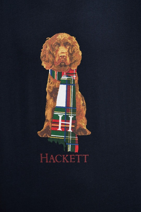Βαμβακερό μπλουζάκι Hackett London HM5000022 σκούρο μπλε