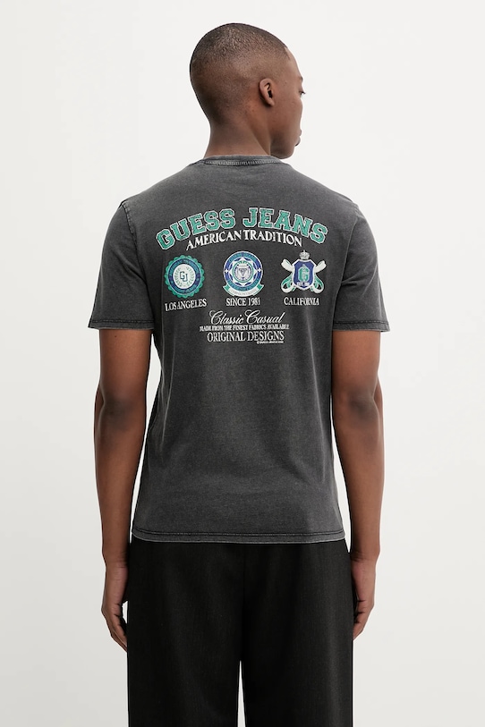 Guess Jeans t-shirt bawełniany nadruk szary M5YI04.K8HM0