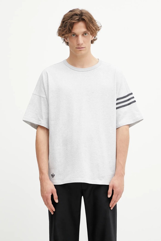 adidas Originals t-shirt bawełniany Neuclassics bawełna szary HZ3699