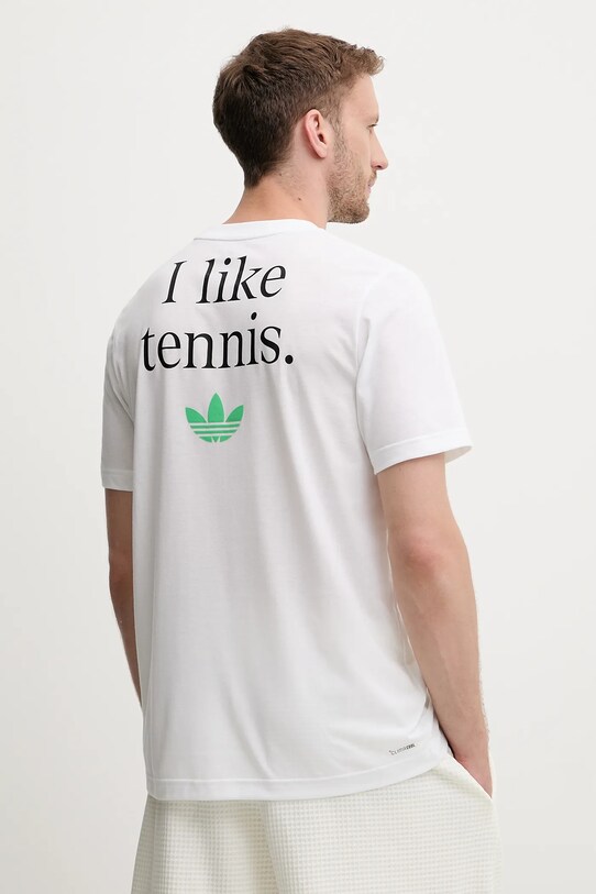 Majica kratkih rukava adidas Originals Tennis Graphic Tee Planet friendly bijela JM8961