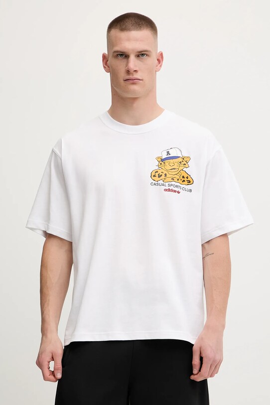 adidas Originals t-shirt bawełniany Graphic Os Ss T nadruk biały JW0158