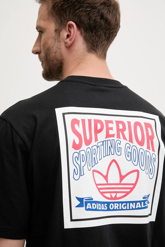 adidas Originals pamut póló Graphic Lo Ss T JW0161 fekete