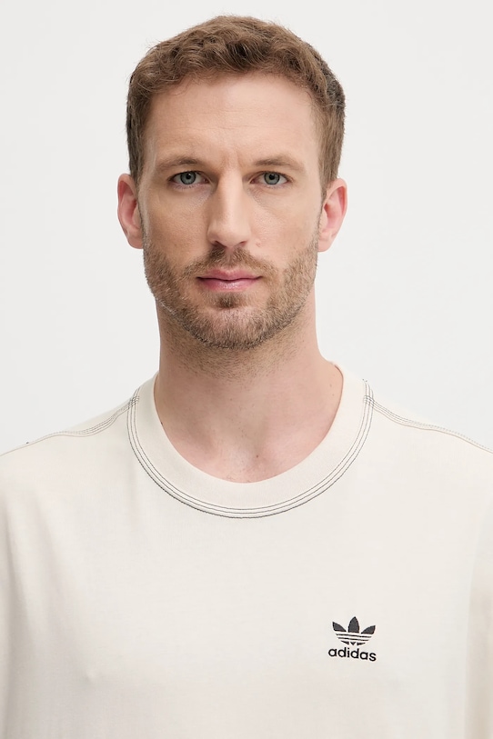 adidas Originals t-shirt bawełniany Essentials beżowy JW0970