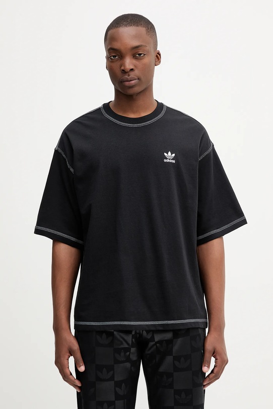 Хлопковая футболка adidas Originals Essentials хлопок чёрный JW0971
