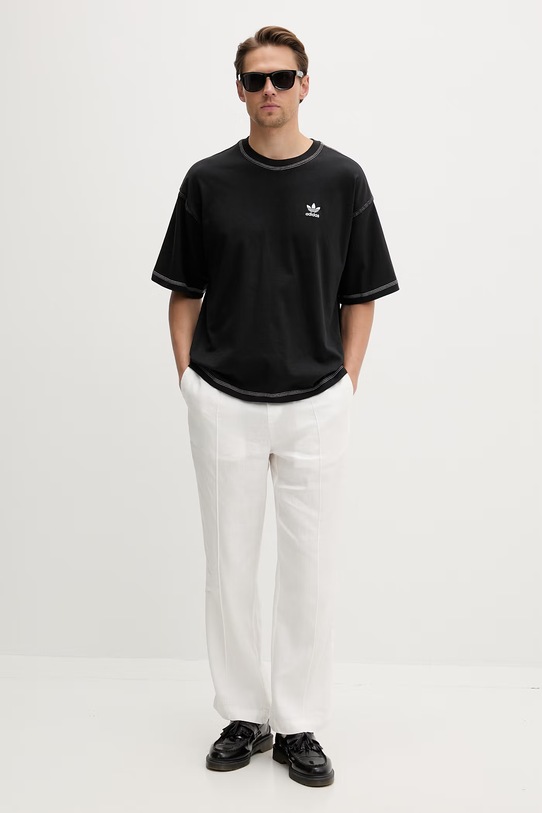 adidas Originals тениска basic мъжки от памук Essentials JW0971 черен SS26