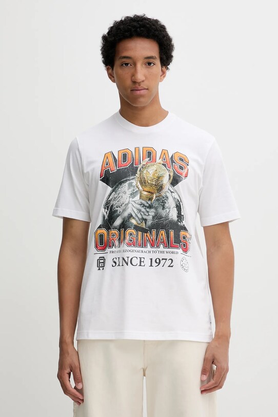 adidas Originals t-shirt bawełniany Graphic Reg Sst nadruk biały JW2972