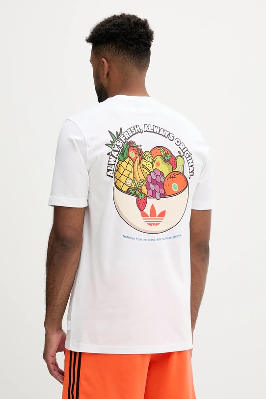 adidas Originals t-shirt bawełniany Graphic Lo Ss T nadruk biały JW2975