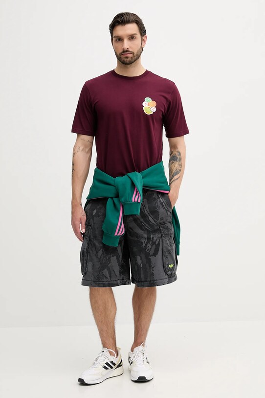 adidas Originals t-shirt bawełniany Graphic Lo Ss T JW2976 bordowy AW25