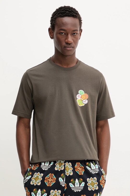 Odzież adidas Originals t-shirt bawełniany Graphic Lo Ss T JW2977 zielony