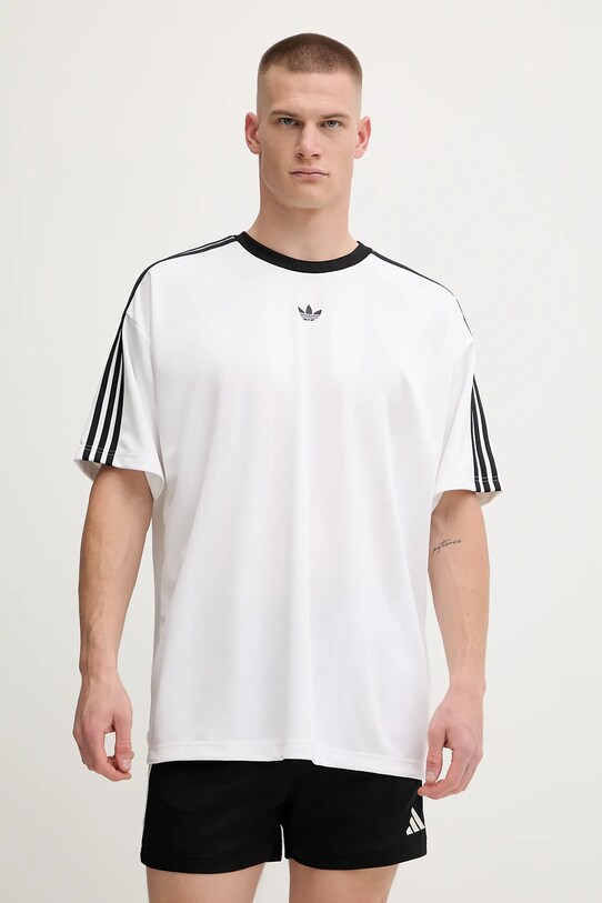 adidas Originals tricou Jacquard Jersey imprimeu alb JW5877