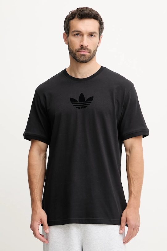Βαμβακερό μπλουζάκι adidas Originals Oversize Tee στάμπα μαύρο JW5913