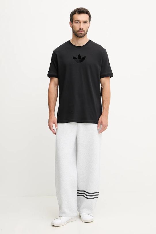 Βαμβακερό μπλουζάκι adidas Originals Oversize Tee JW5913 μαύρο AW25
