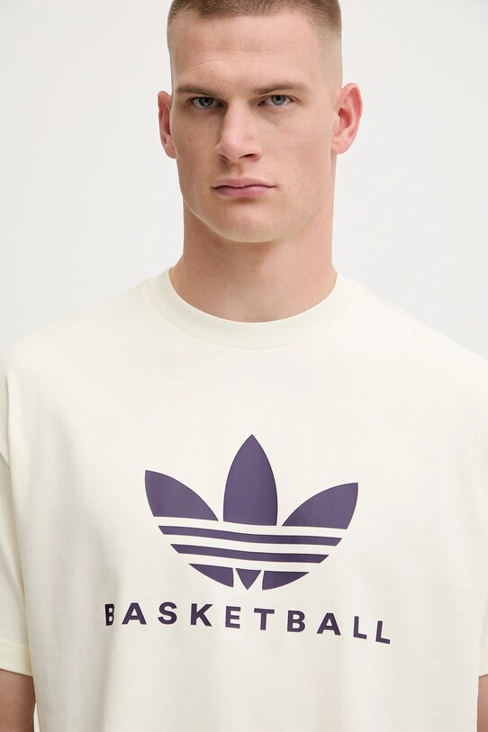 adidas Originals t-shirt Originals Basketball Courtside Tee bézs JW6640