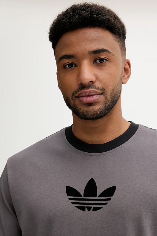 adidas Originals t-shirt bawełniany Oversize Tee szary JX1511