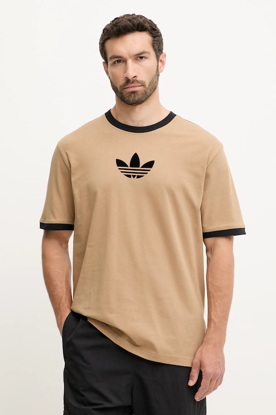Bavlnené tričko adidas Originals Oversize Tee relaxed hnedá JX1516