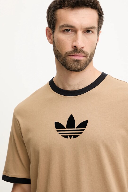 Bavlnené tričko adidas Originals Oversize Tee hnedá JX1516